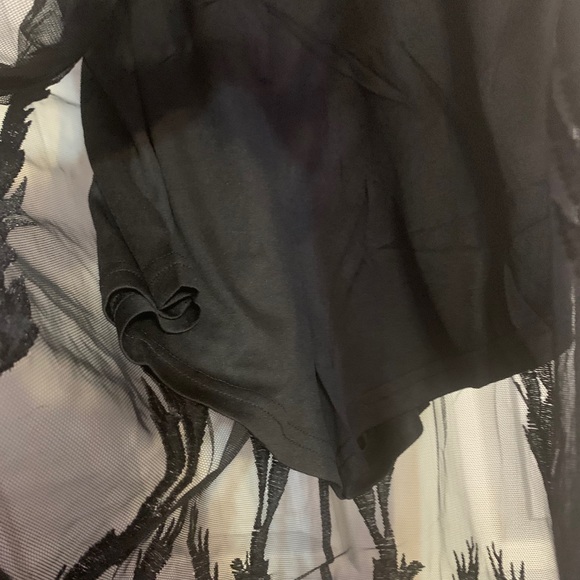 ❌DONATED❌Black Bustier With Lace Mesh Overlay Maxi Shorts Romper - Picture 11 of 17